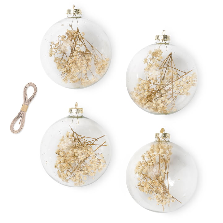 Flora Christmas tree ball by ferm Living in the colour off-white