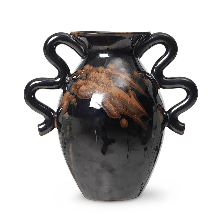 Verso Flower vase from ferm Living in the colors black / brown