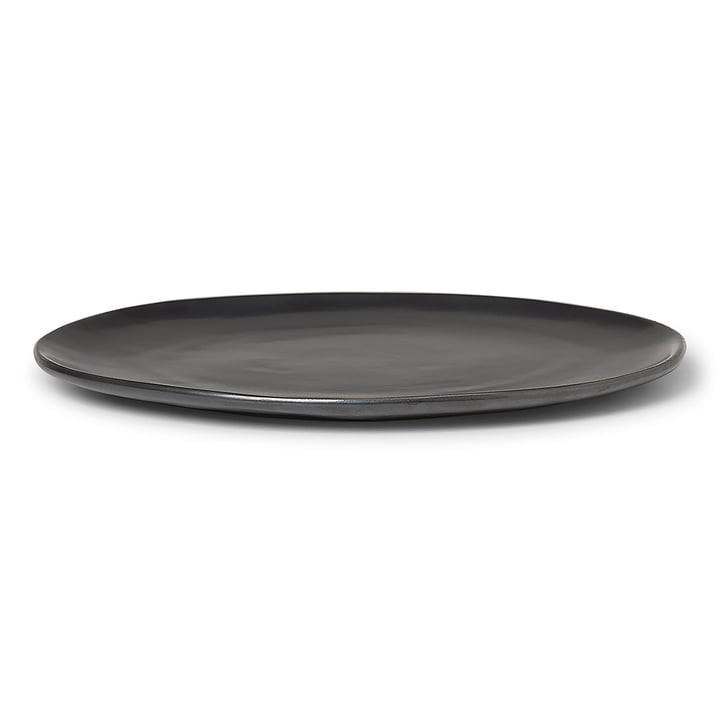 Flow Dinner plate by ferm Living in the color black