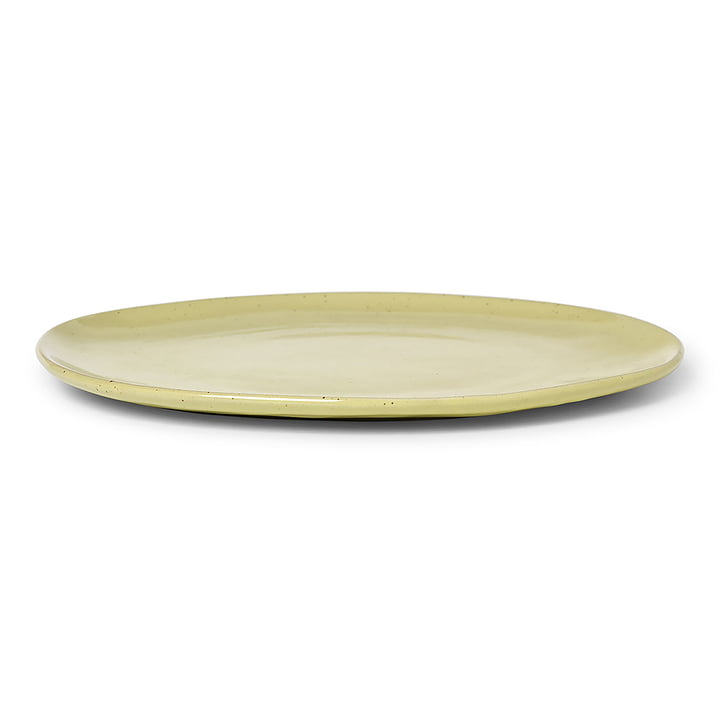 Flow Dinner plate by ferm Living in the color yellow sparkle