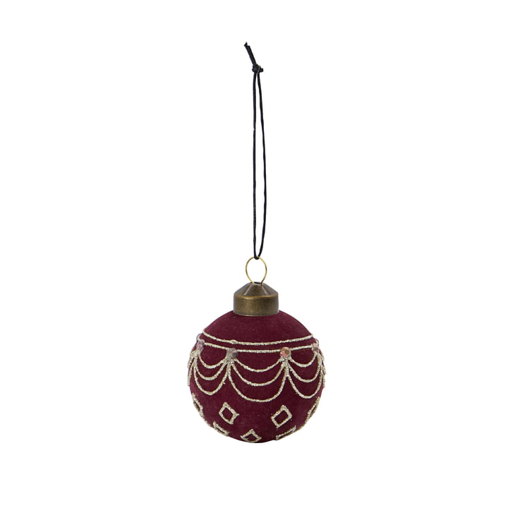 Velour Christmas tree ball from House Doctor in the colour red-brown