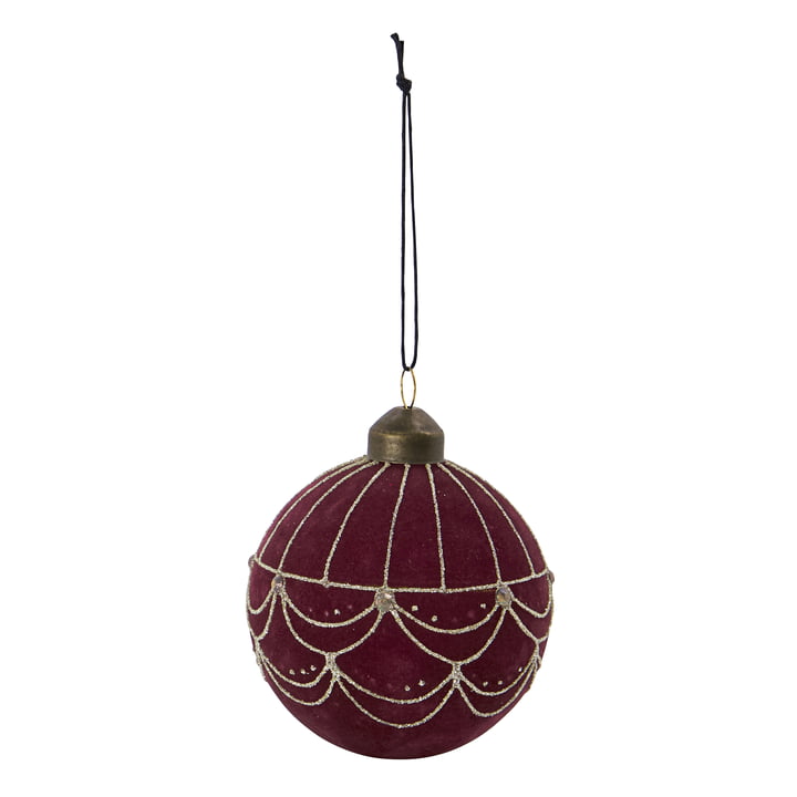 Velour Christmas tree ball from House Doctor in the colour red-brown