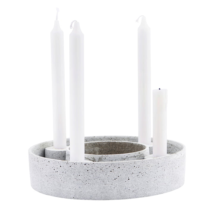 The Ring Candle holder for stick candles from House Doctor in color concrete gray