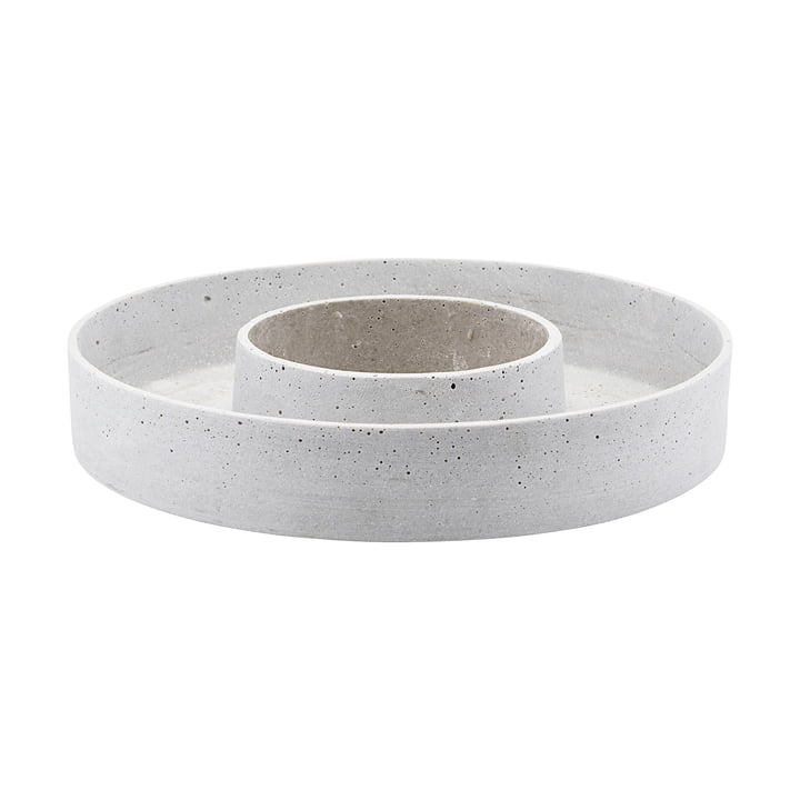 The Ring Candle holder for block candles from House Doctor in color concrete gray