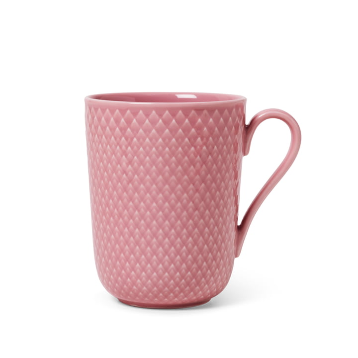 Rhombe Mug with handle 33 cl, pink from Lyngby Porcelæn