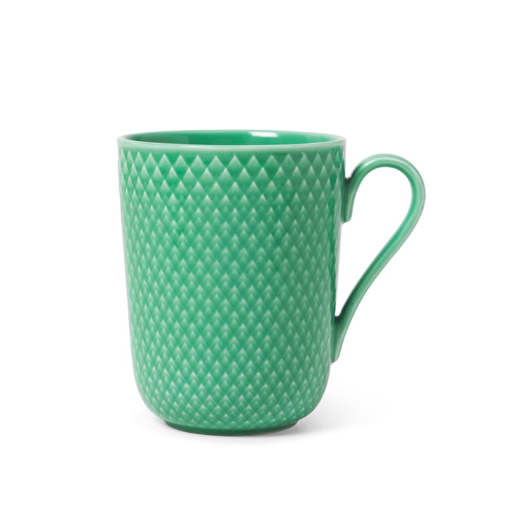 Rhombe Mug with handle 33 cl, green from Lyngby Porcelæn