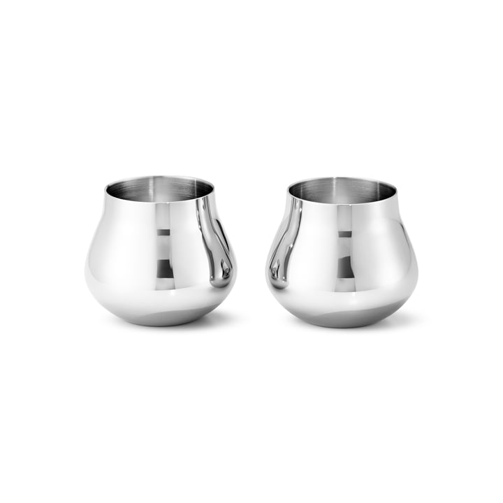 Sky Shot glass 8 cl from Georg Jensen in stainless steel (set of 2)