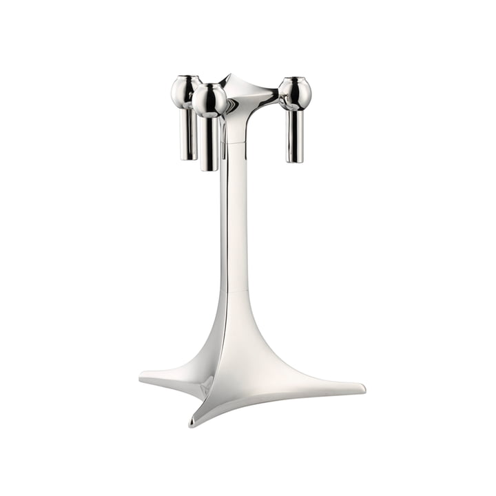 Candlestick H 23 cm from Stoff Nagel in chrome