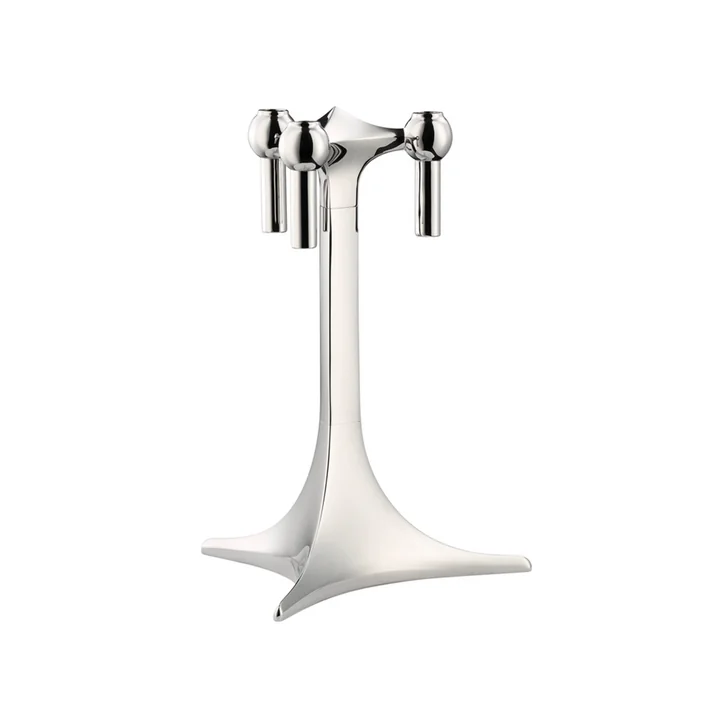 Candlestick H 23 cm from Stoff Nagel in chrome