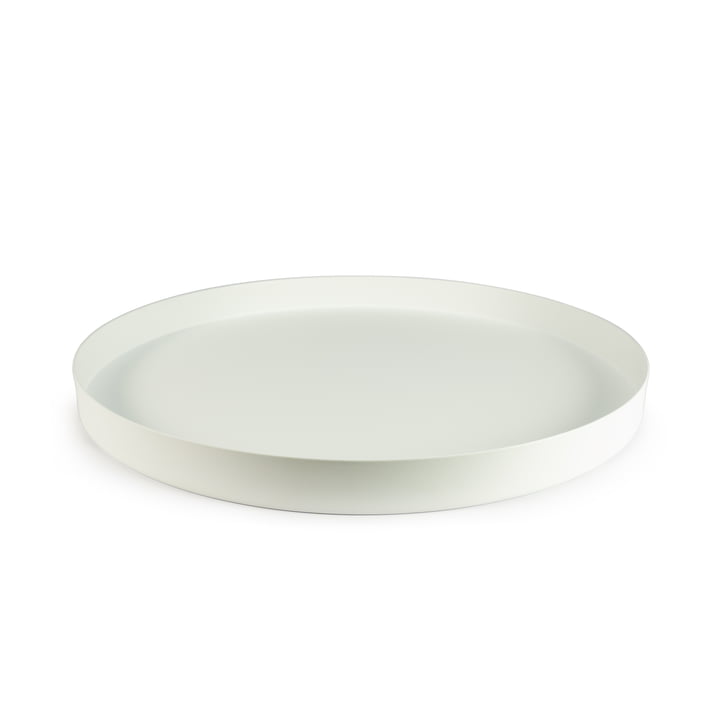 Tray and decorative plate from the Collection in the colour white