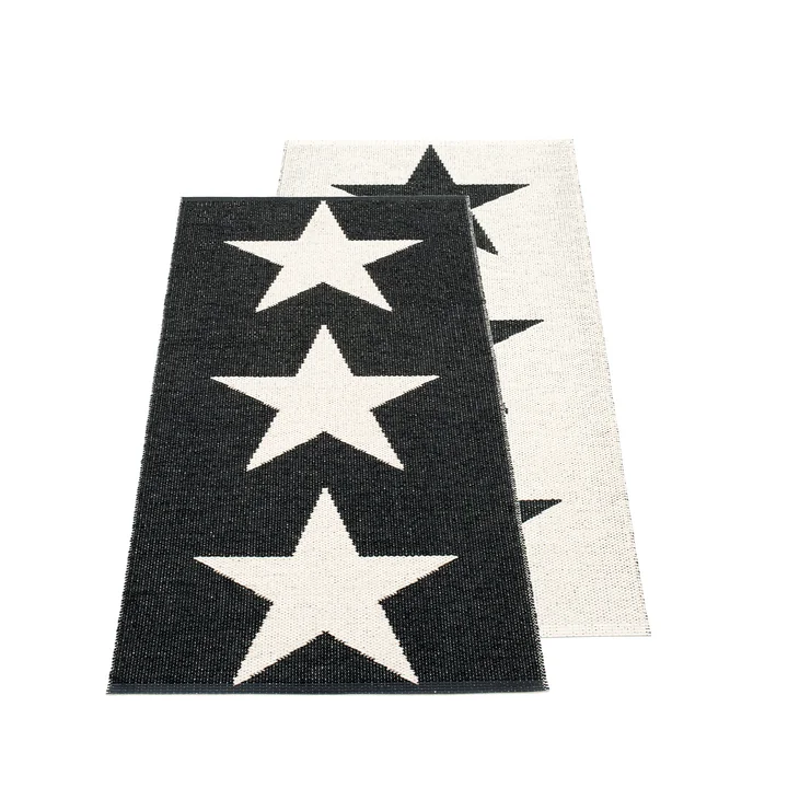 Viggo One Reversible rug, 70 x 150 cm by Pappelina in black / vanilla