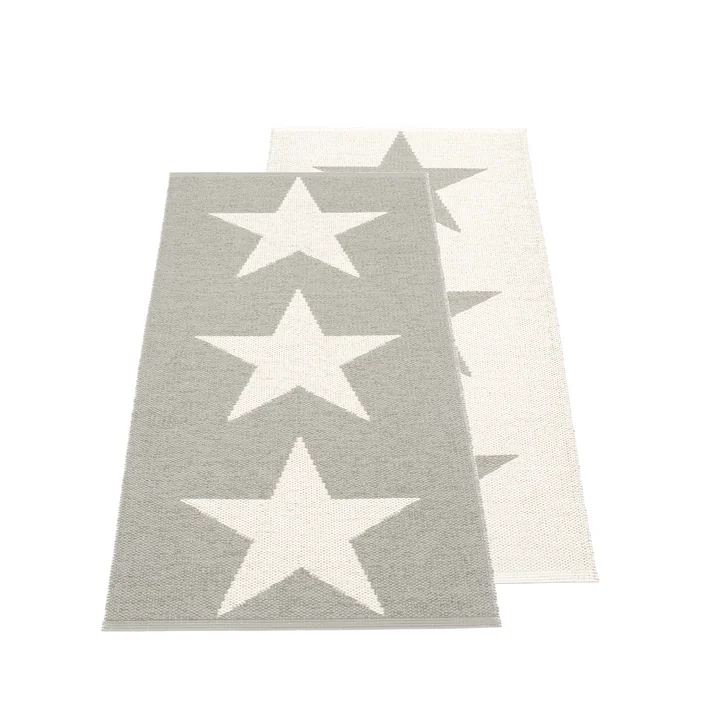 Viggo One Reversible rug, 70 x 150 cm by Pappelina in warmgrey / vanilla