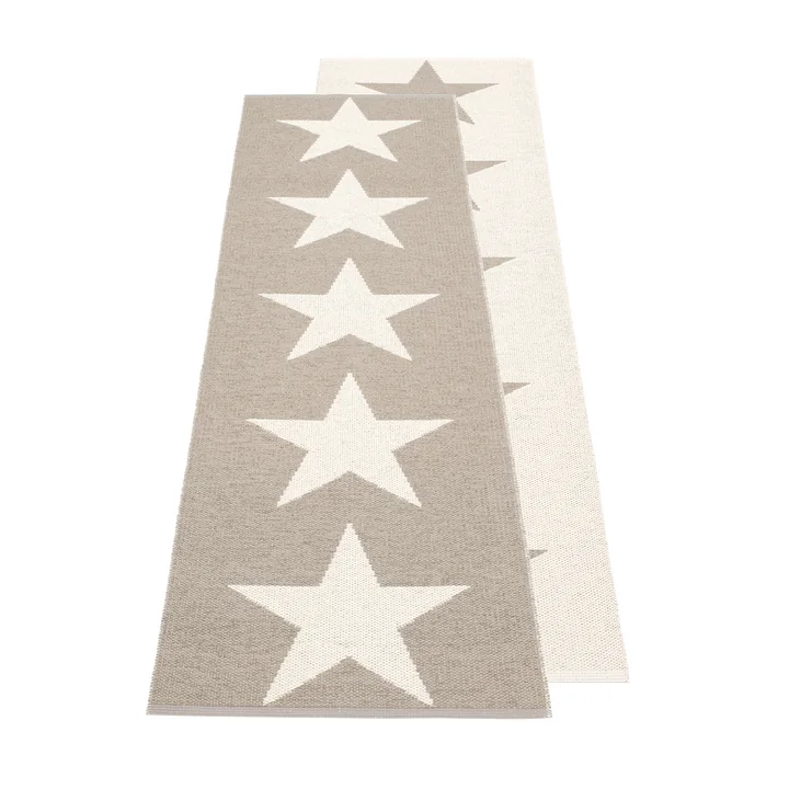 Viggo One Reversible rug, 70 x 250 cm by Pappelina in mud / vanilla