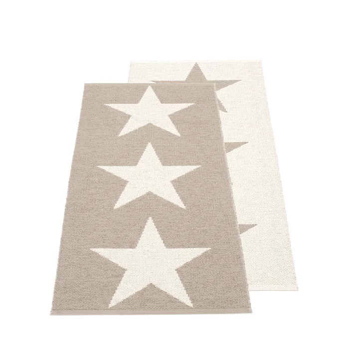 Viggo One Reversible rug, 70 x 150 cm by Pappelina in mud / vanilla