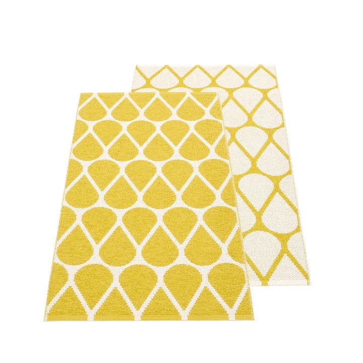 Otis reversible rug, 70 x 140 cm by Pappelina in mustard / vanilla