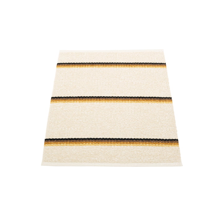 Olle Carpet, 70 x 90 cm by Pappelina in ochre / vanilla