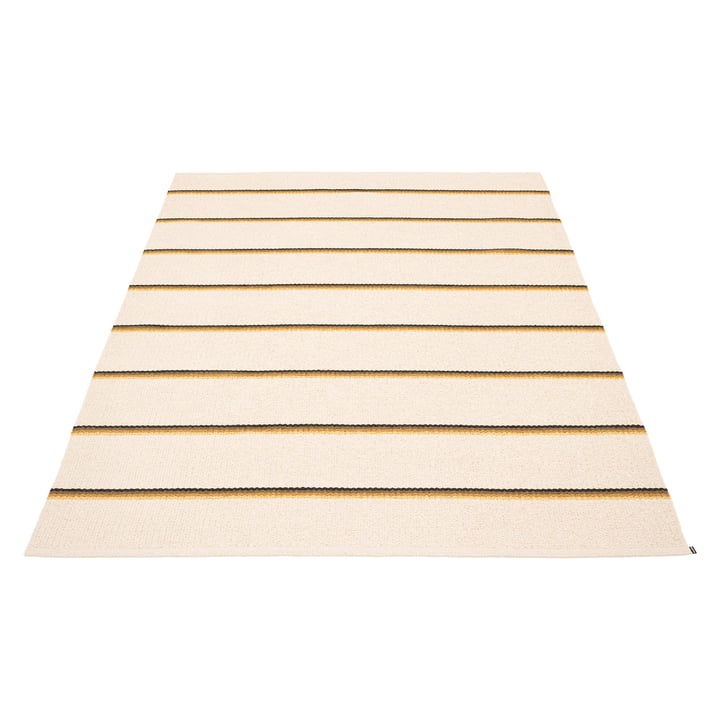 Olle Carpet, 180 x 260 cm by Pappelina in ochre / vanilla