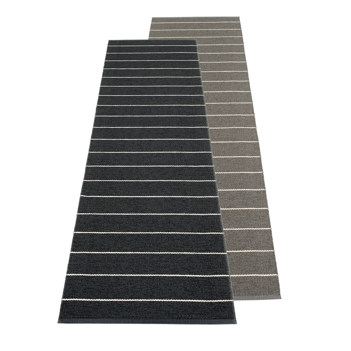 Carl Reversible rug, 70 x 270 cm from Pappelina in black / charcoal
