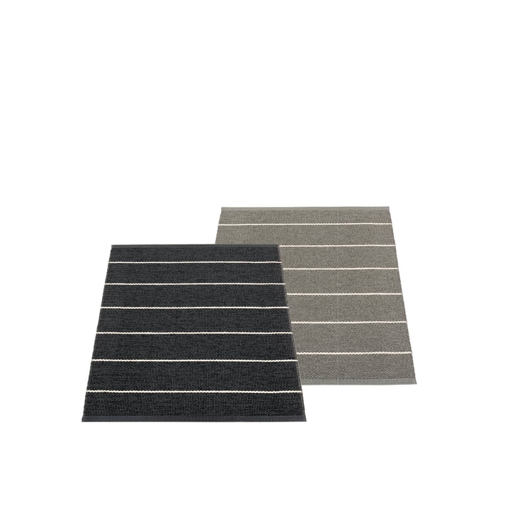 Carl Reversible rug, 70 x 90 cm from Pappelina in black / charcoal