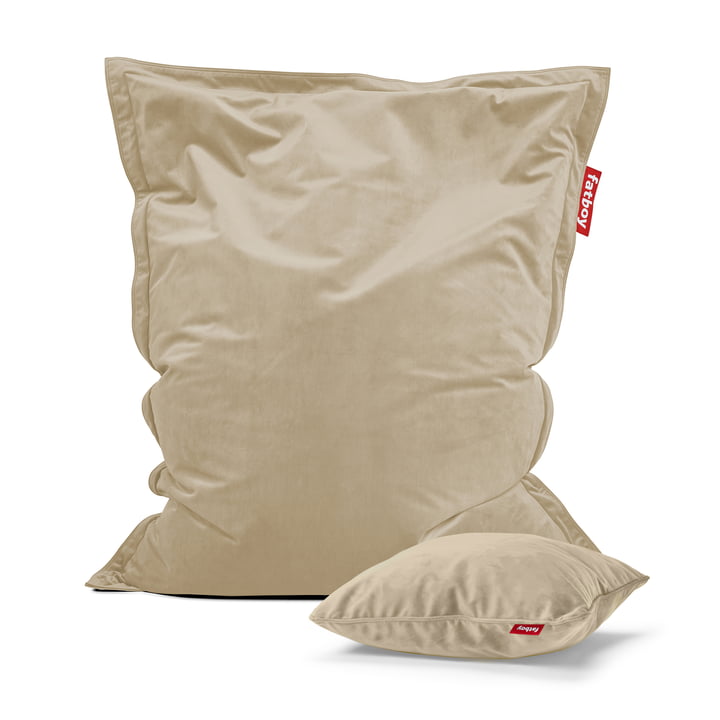 Beanbag Original Slim Velvet & Square cushion from Fatboy in the version recycled camel