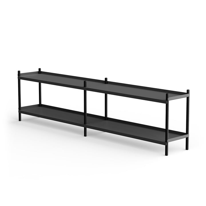 BOLT Shelf 53 x 200 cm 2 shelves from NINE in oak / black