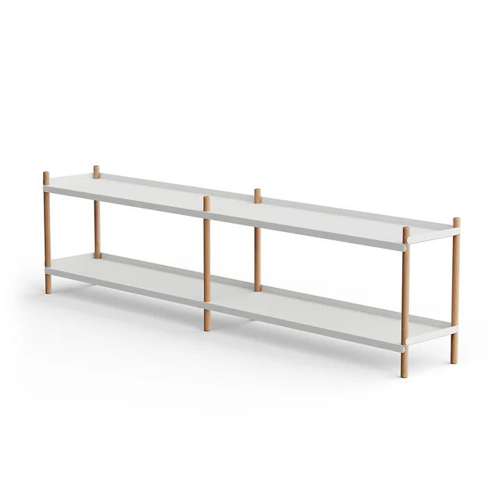 BOLT Shelf 53 x 200 cm 2 shelves from NINE in oak / gray
