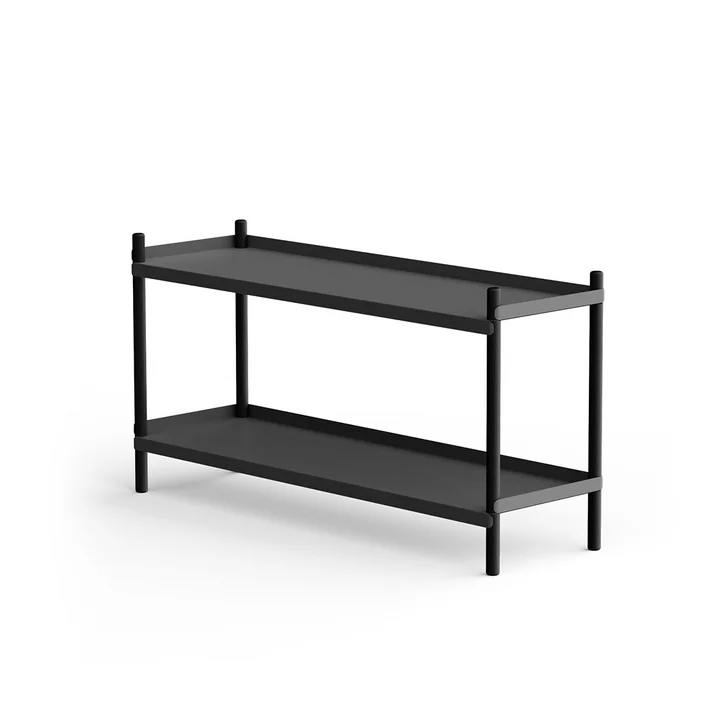 BOLT Shelf 53 x 100 cm 2 shelves from NINE in oak / black