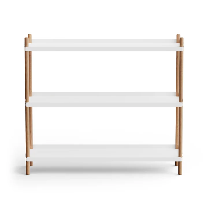 BOLT Shelf 53 x 100 cm 3 shelves from NINE in oak / white