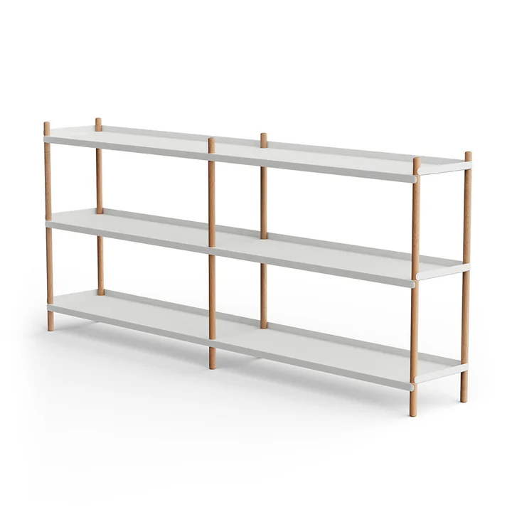 BOLT Shelf 53 x 200 cm 3 shelves from NINE in oak / gray