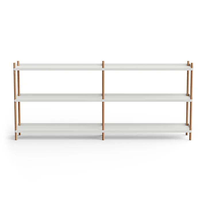 BOLT Shelf 53 x 200 cm 3 shelves from NINE in oak / gray