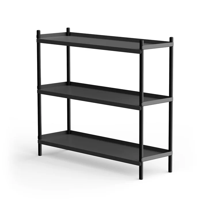 BOLT Shelf 53 x 100 cm 3 shelves from NINE in oak / black