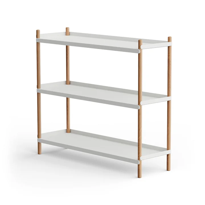 BOLT Shelf 53 x 100 cm 3 shelves from NINE in oak / gray