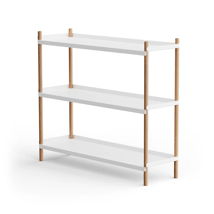 BOLT Shelf 53 x 100 cm 3 shelves from NINE in oak / white