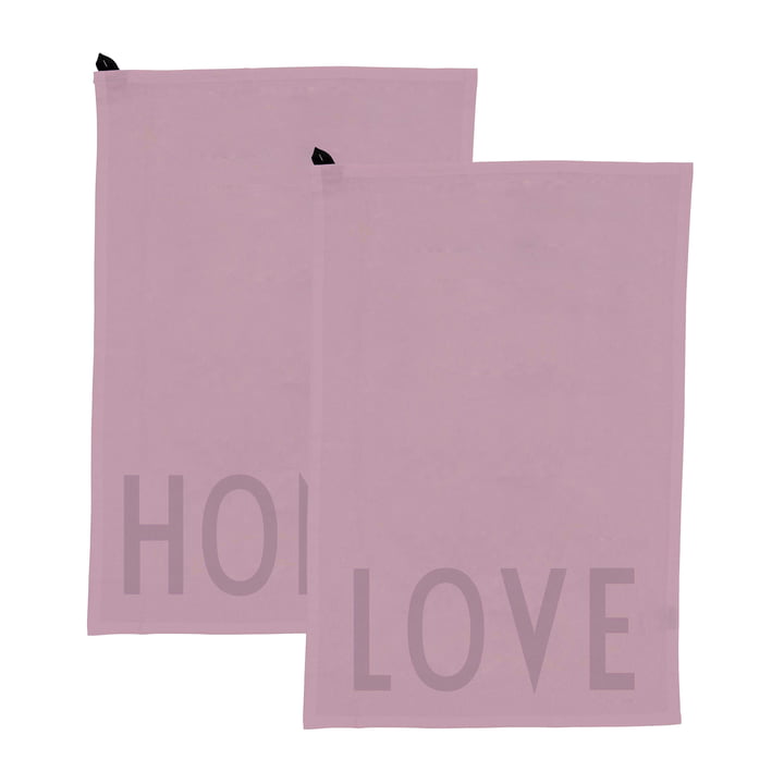 Favourite Tea towel in Love / Home, lavender (set of 2) from Design Letters
