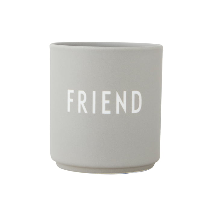 AJ Favourite Porcelain mug from Design Letters in Friend / cool gray