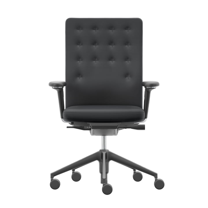 ID Chair Trim, Volo black / basic dark (2D armrests) by Vitra