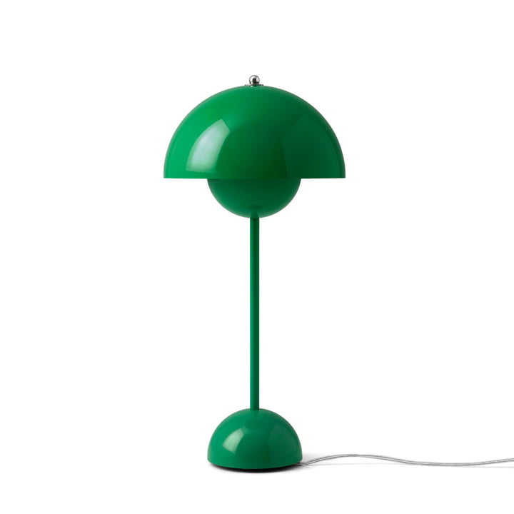FlowerPot table lamp VP3 from & Tradition in the color signal green