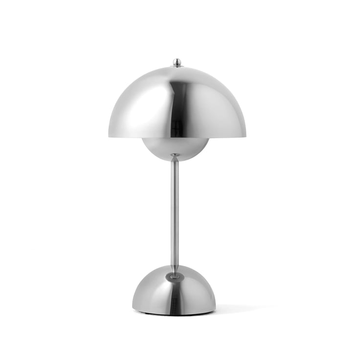 Flowerpot Battery table lamp LED VP9 from & Tradition in the version chrome plated