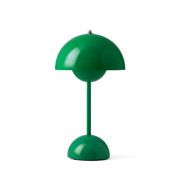 Flowerpot Battery table lamp LED VP9 from & Tradition in the color signal green