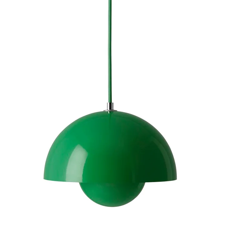 FlowerPot Pendant light VP1 from & Tradition in the color signal green