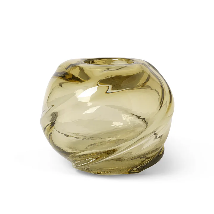 Water Swirl Vase by Ferm Living in the color light yellow