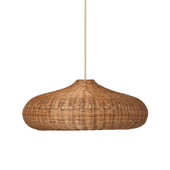 Rattan lampshade by ferm Living in the version Disc nature