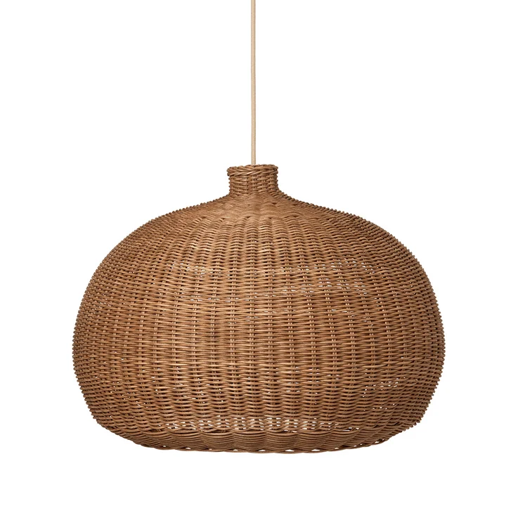 Rattan lampshade by Ferm Living in the version Belly nature