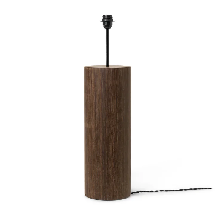 Post Floor lamp base by Ferm Living in the finish Solid, smoked oak