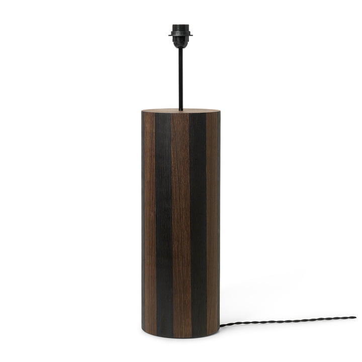 Post Floor lamp base by ferm Living in the version Lines, smoked oak / black