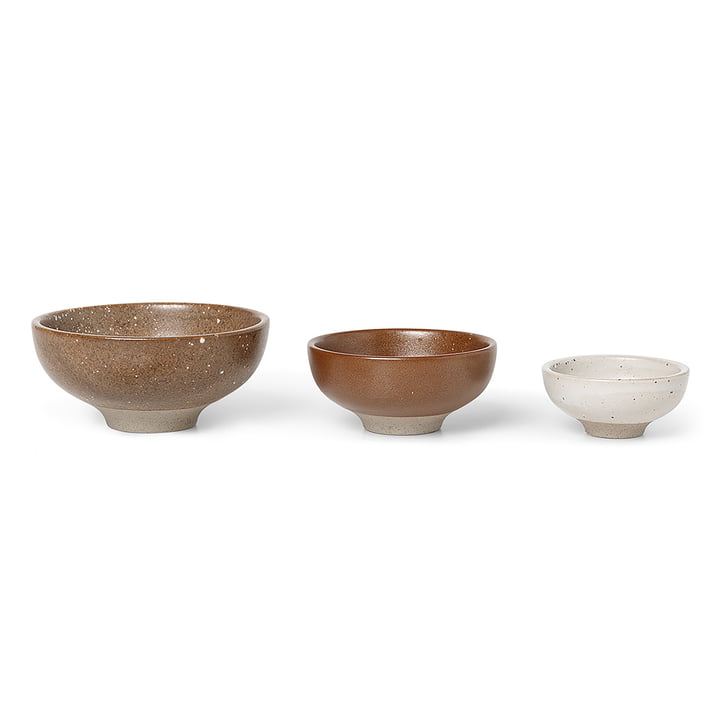 Petite Bowls by ferm Living in the version white / brown