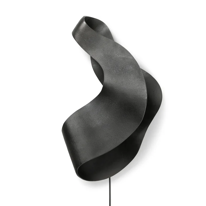 Oyster wall lamp by Ferm Living in the colour black