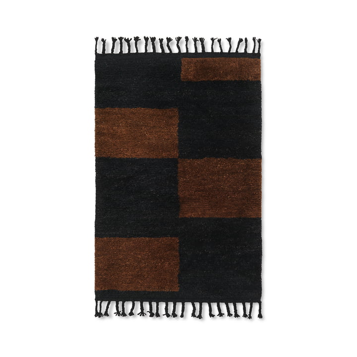 Mara Wool rug from ferm Living in the version black / chocolate