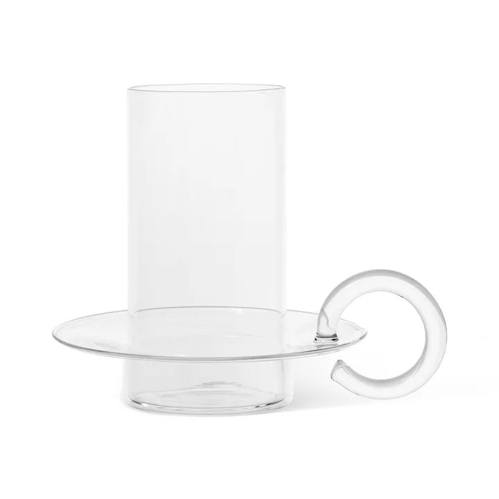 Luce Candle holder glass from Ferm Living in the clear version