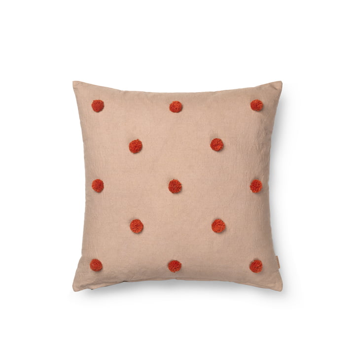Dot Cushion from ferm Living in the version caramel / red
